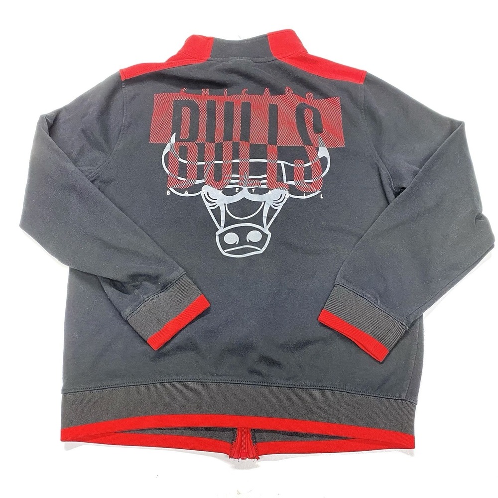 NBA Chicago Bulls Basketball Black Red Full Zip Jacket Size Medium - Picture 8 of 13